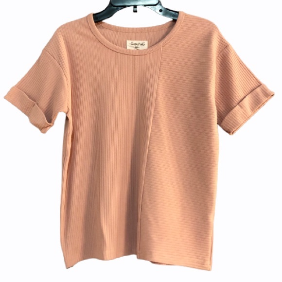 NWOT-Sovereign Code Short Sleeve Knit Top - Picture 1 of 4